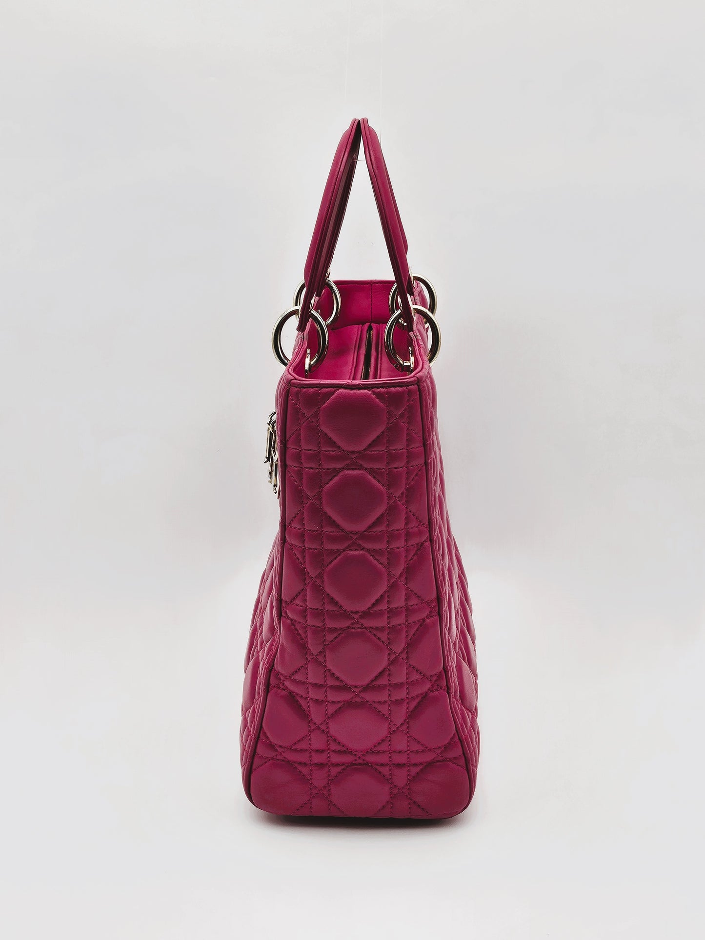 DIOR Large Lady Dior Cannage Lambskin Handbag