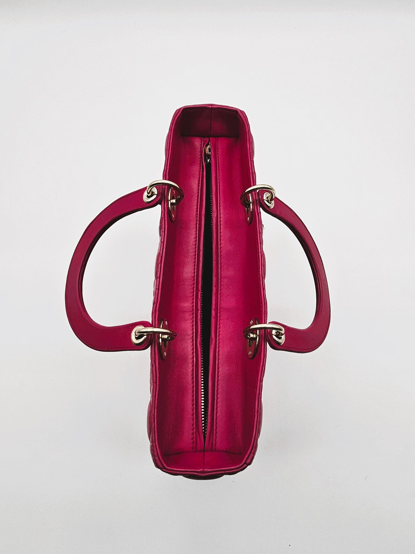 DIOR Large Lady Dior Cannage Lambskin Handbag