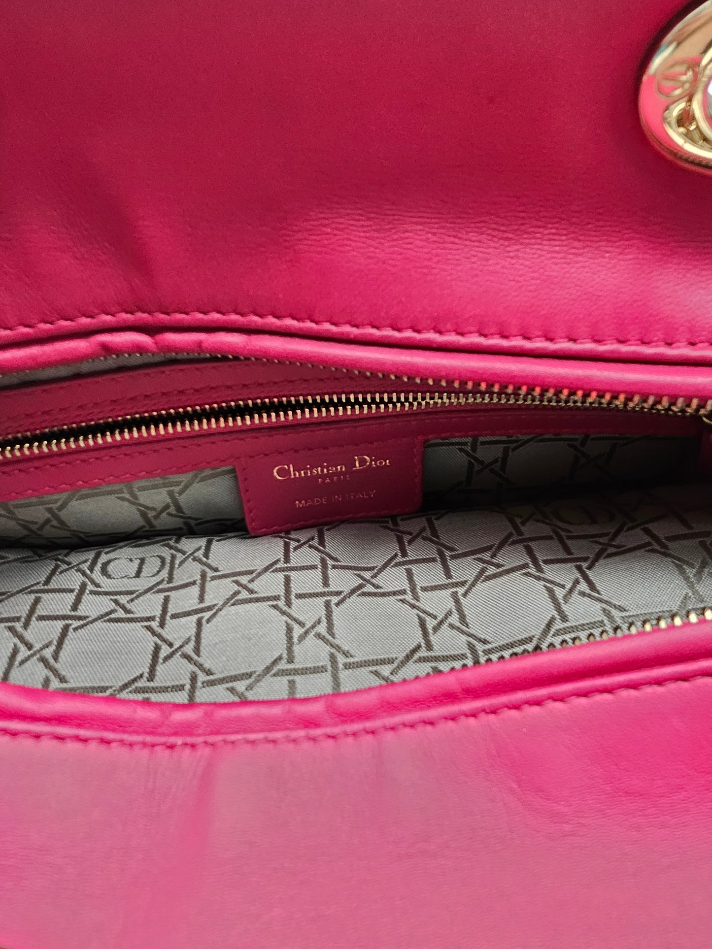 DIOR Large Lady Dior Cannage Lambskin Handbag