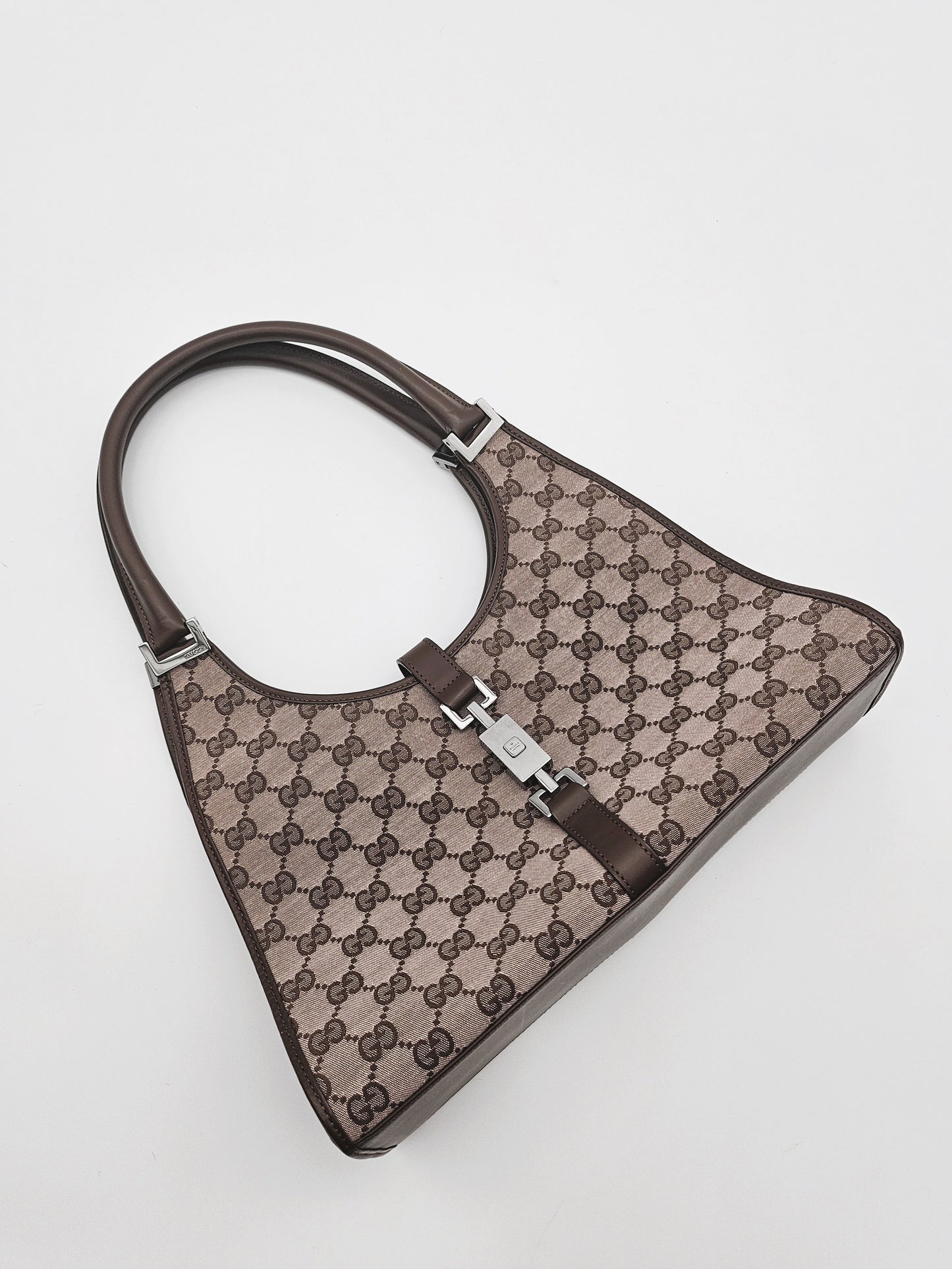 GUCCI Jackie GG Canvas Small Bardot Handbag