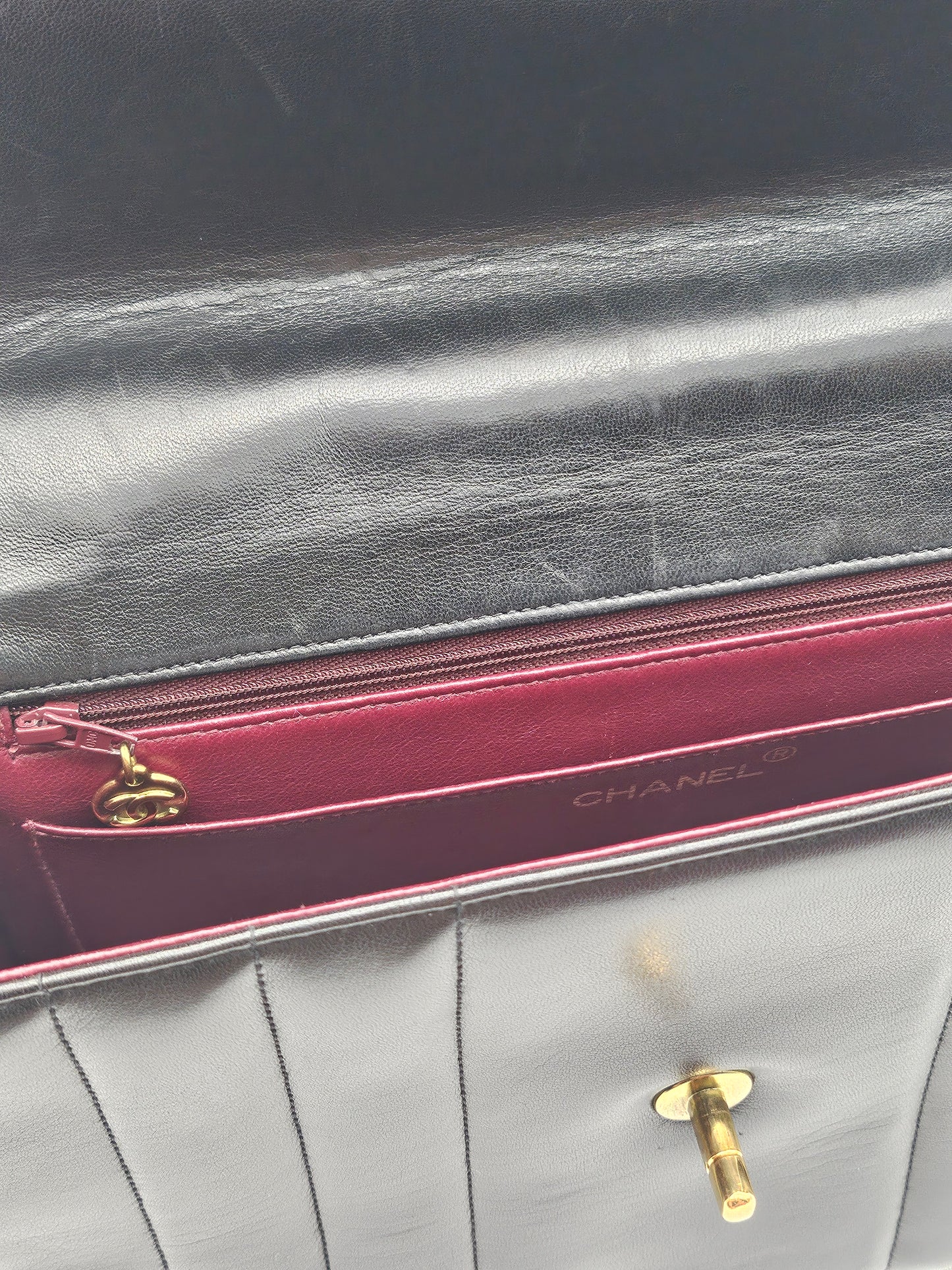 CHANEL Vintage Lambskin Mademoiselle Top Handle Bag