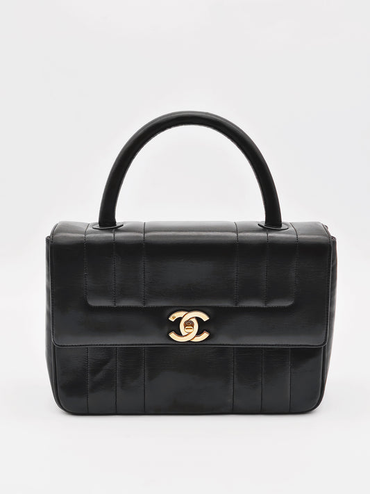 CHANEL Vintage Lambskin Mademoiselle Top Handle Bag