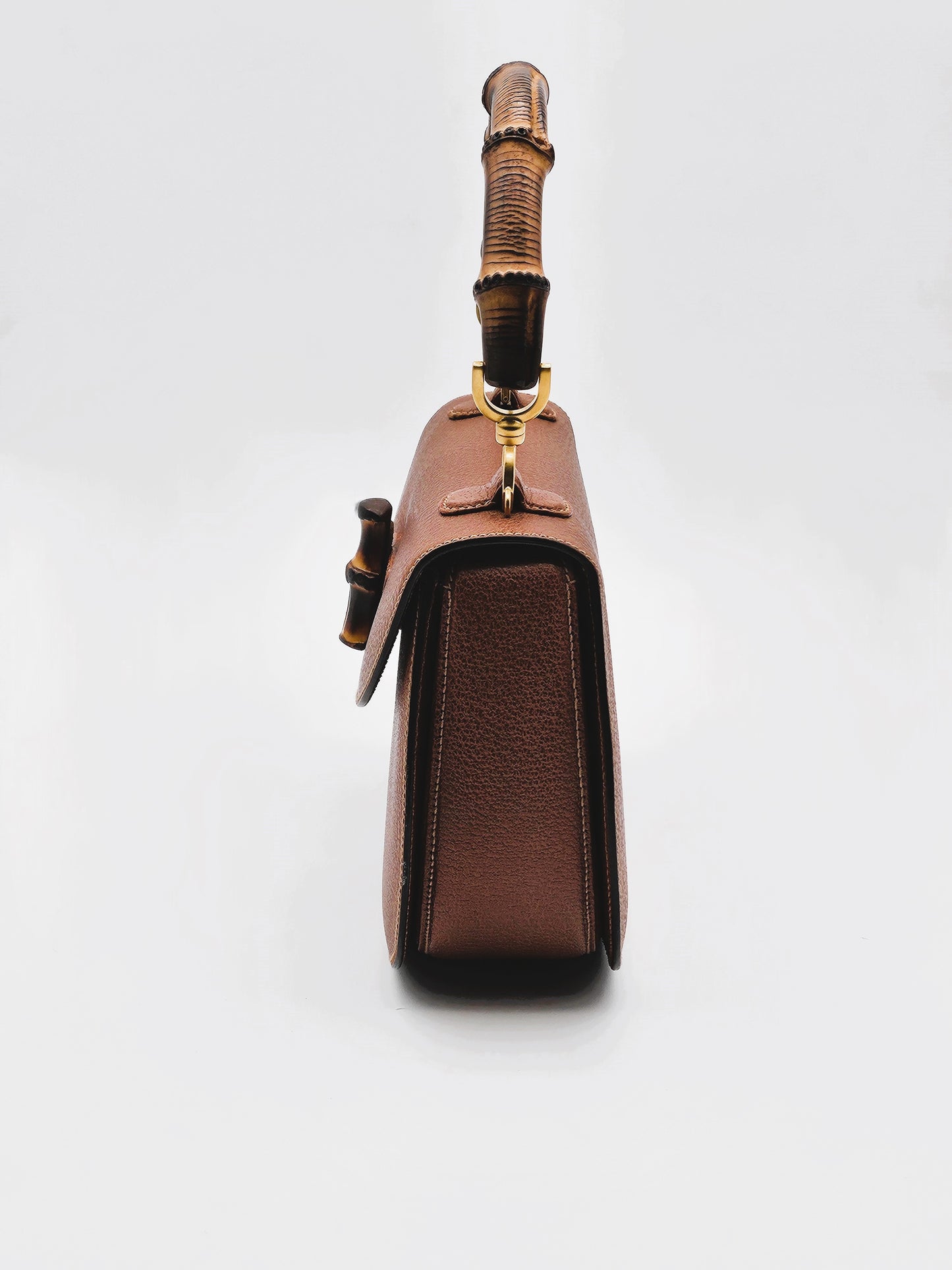 GUCCI Bamboo 1947 Leather Turn-lock Handbag