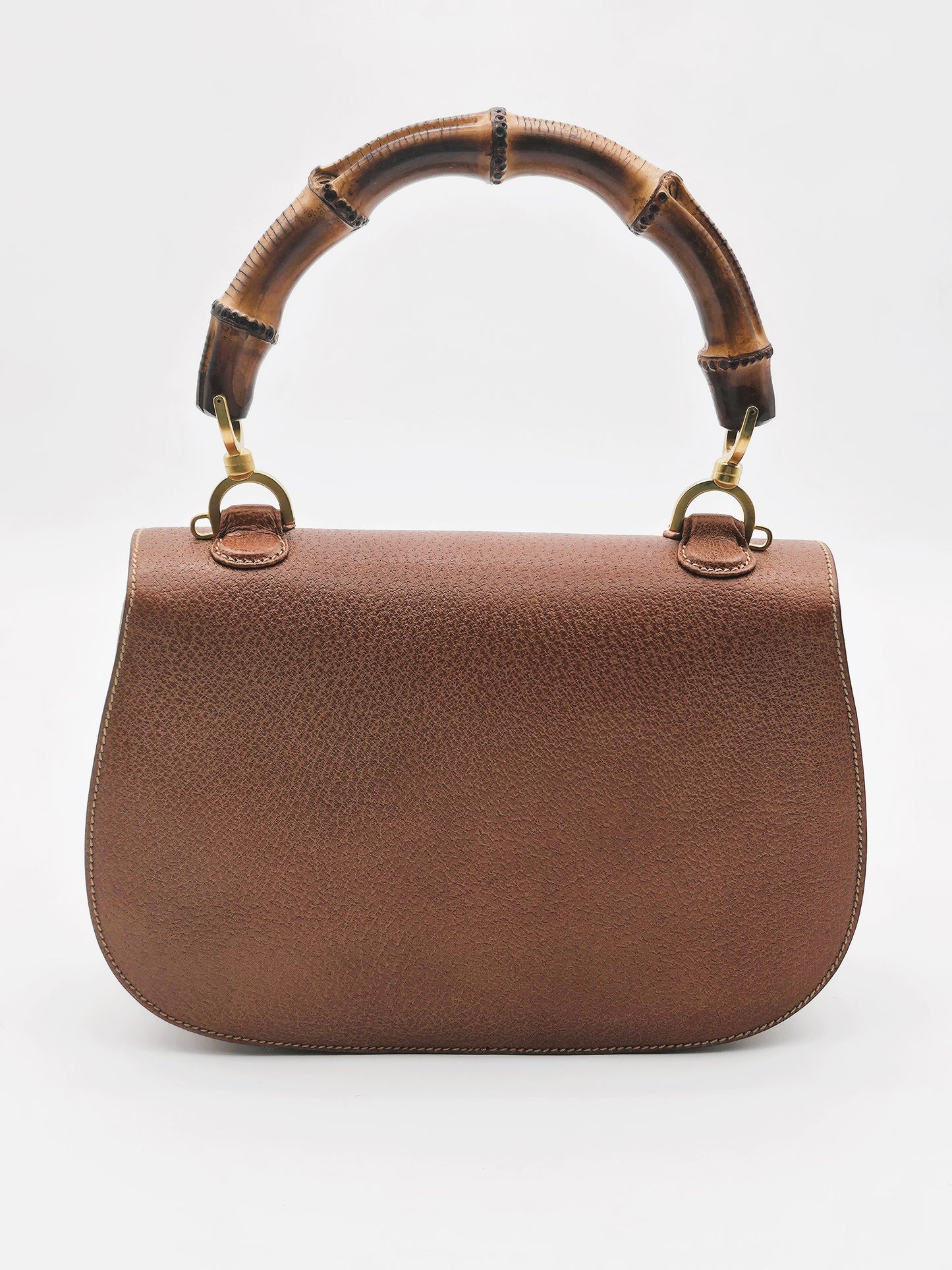 GUCCI Bamboo 1947 Leather Turn-lock Handbag