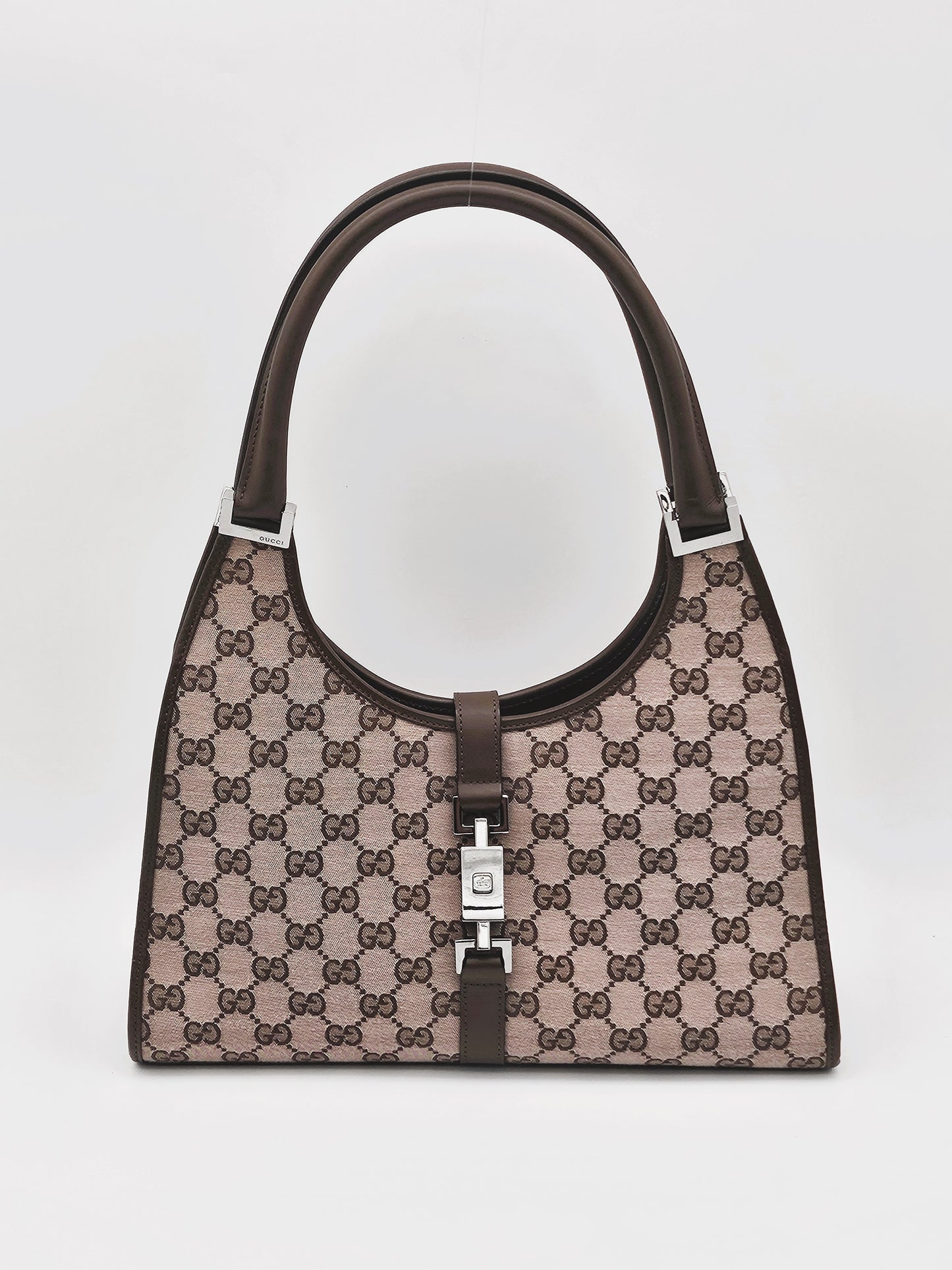 GUCCI Jackie GG Canvas Small Bardot Handbag