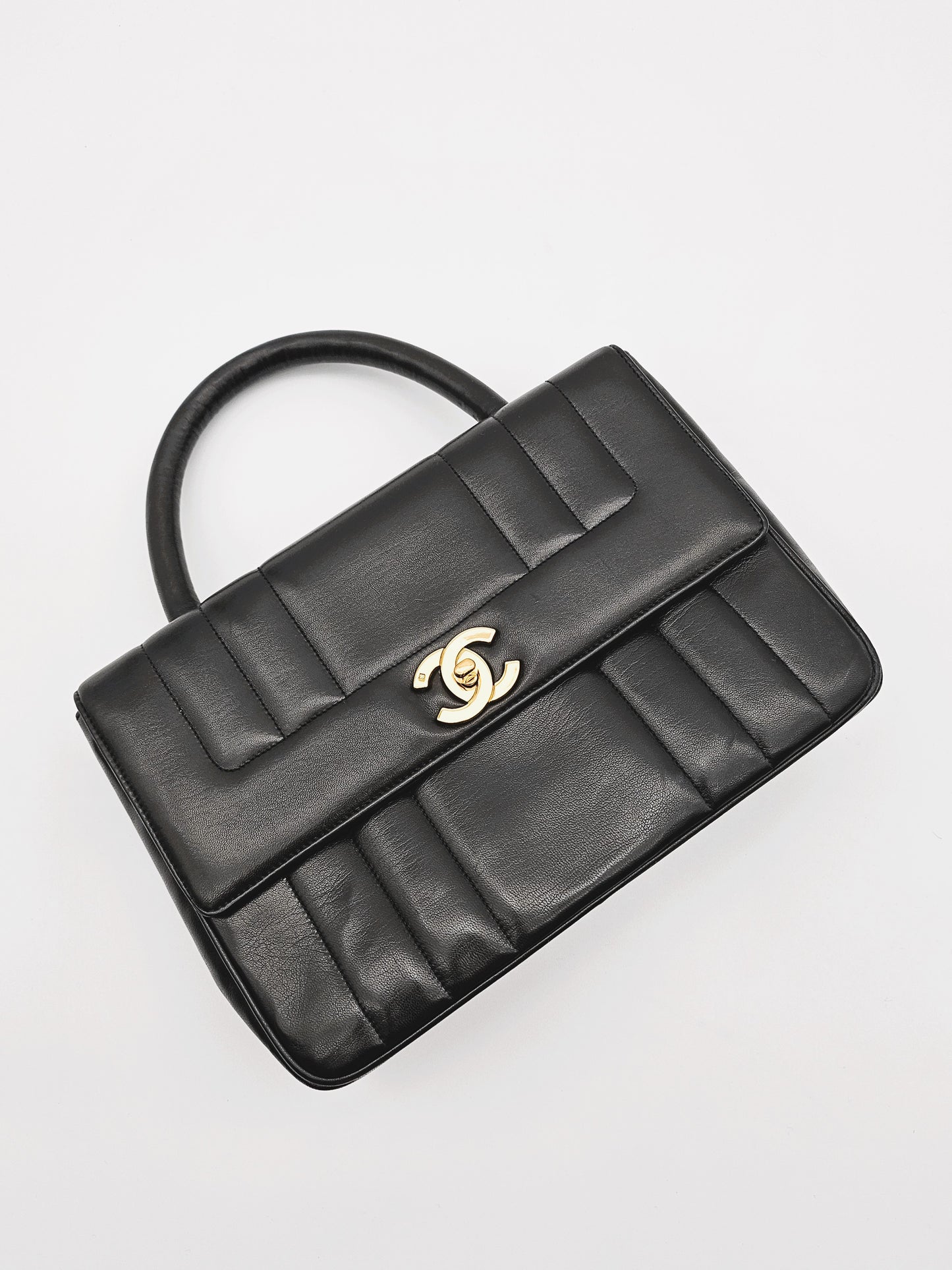 CHANEL Vintage Lambskin Mademoiselle Top Handle Bag