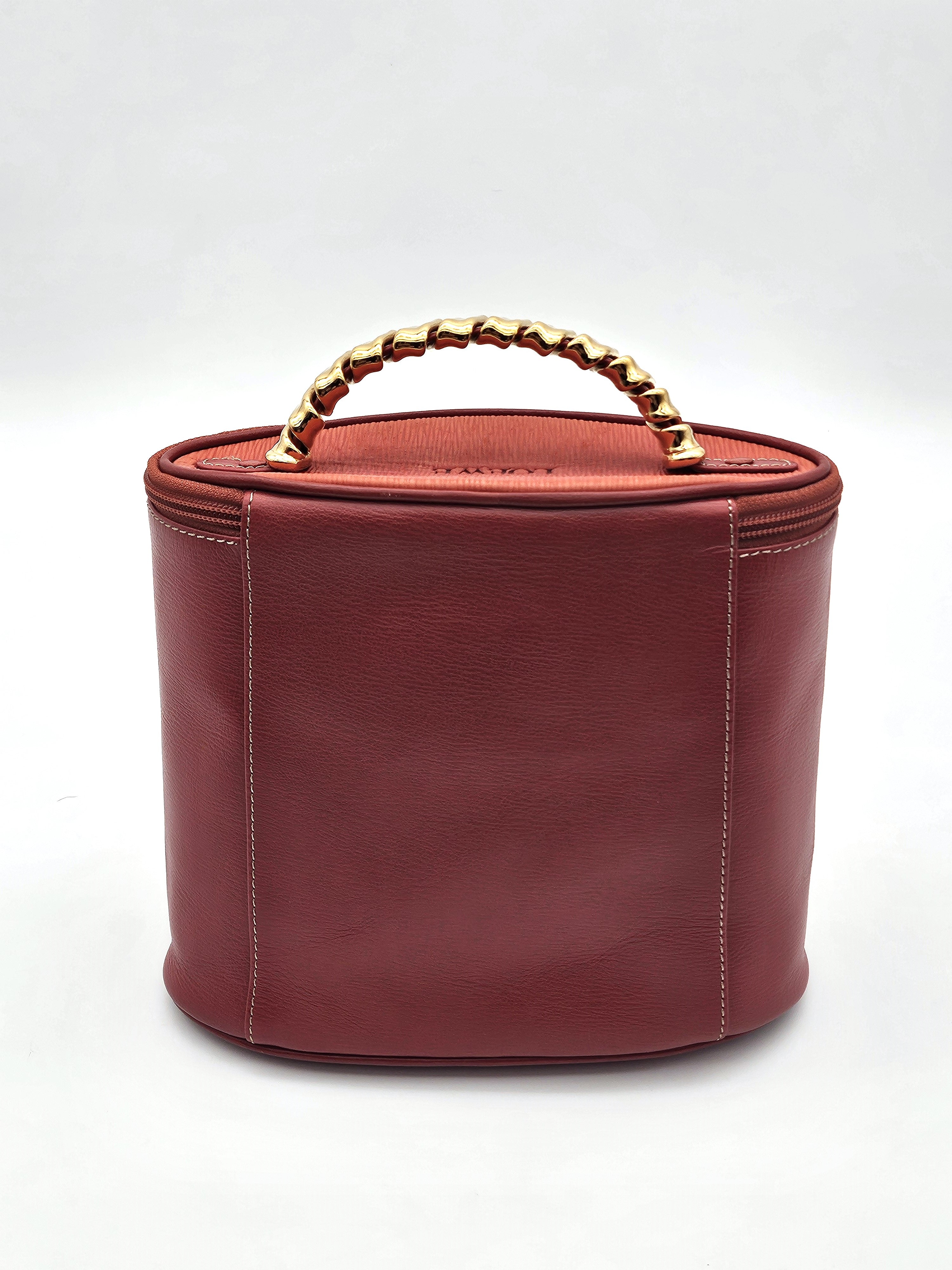 【VINTAGE LOEWE/ロエベ】Velazquez vanity Vintage LOEWE Velazquez Twist Handle Leather Vanity Handbag