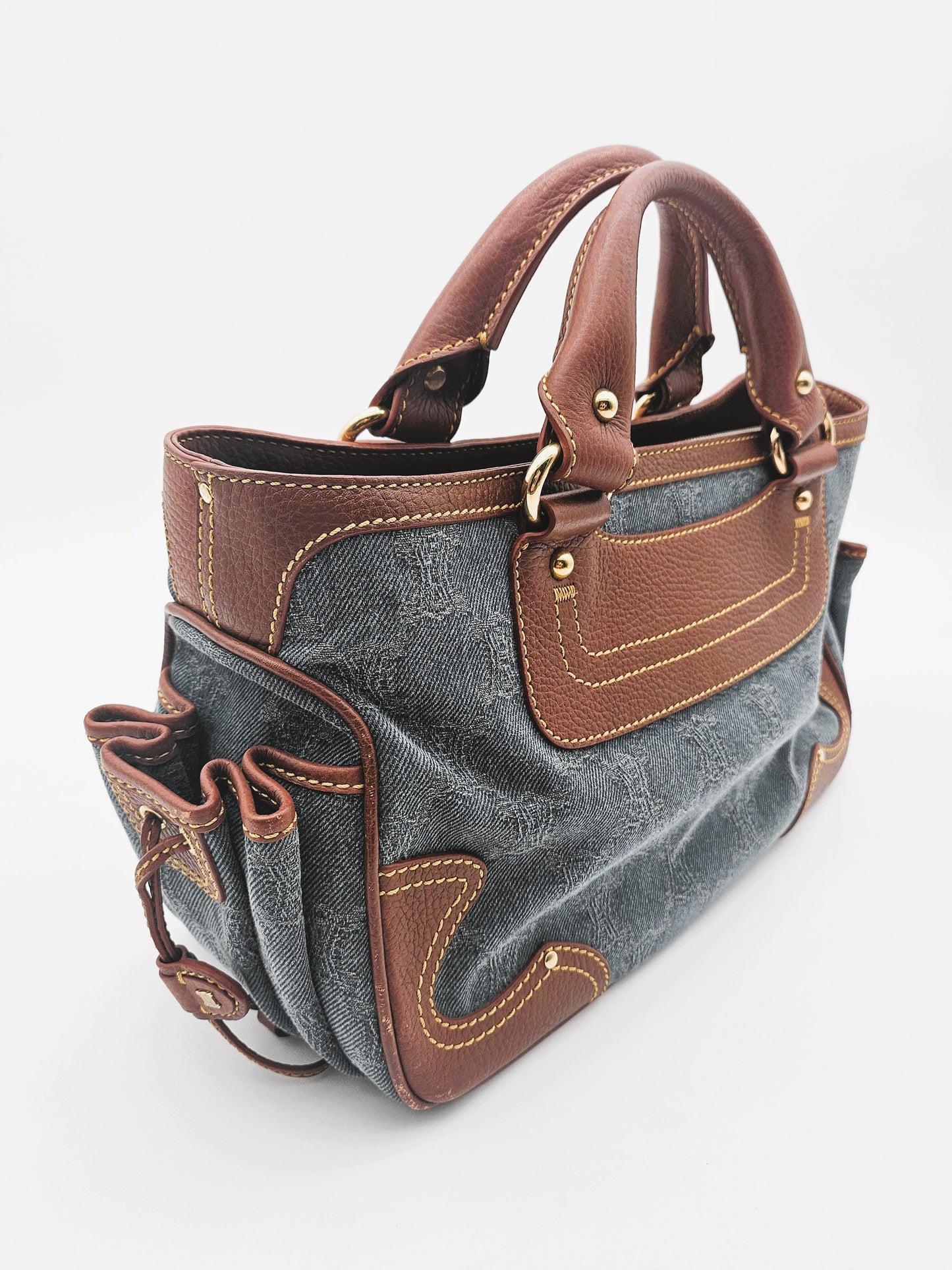 CELINE Vintage Denim Boogie Handbag